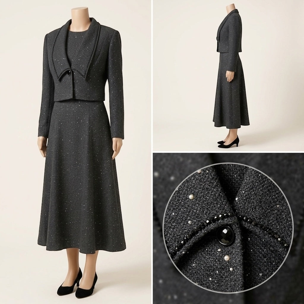 Ensemble scintillant en tweed